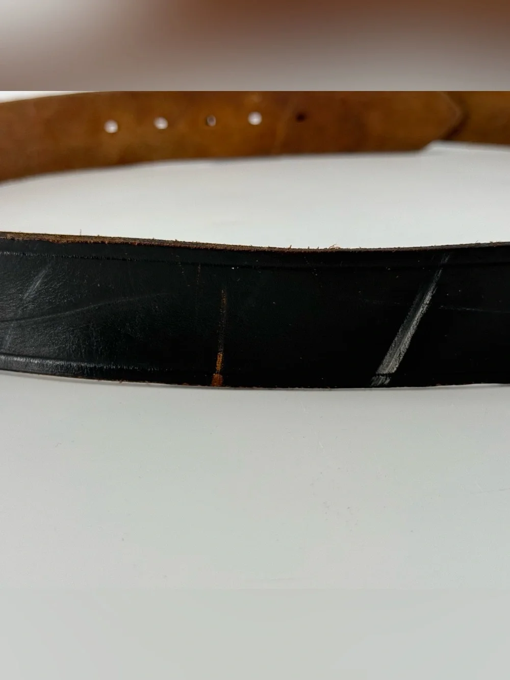 Vintage Workwear Casual Streetwear Black‎ Leather Belt 40